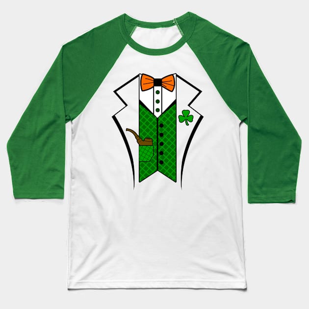 Leprechaun St Patrick's Day Pipe Baseball T-Shirt by RadStar